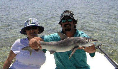 Michelle Beighley w/ bonnethead shark